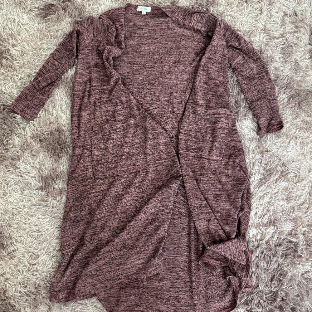 Lularoe Dusty Heather Red Sarah Duster Cardigan